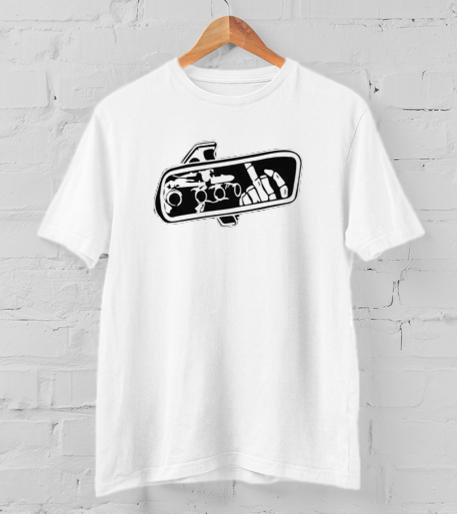 Rear View Bone Car Mirror Hand Gesture Airplane T-Shirt