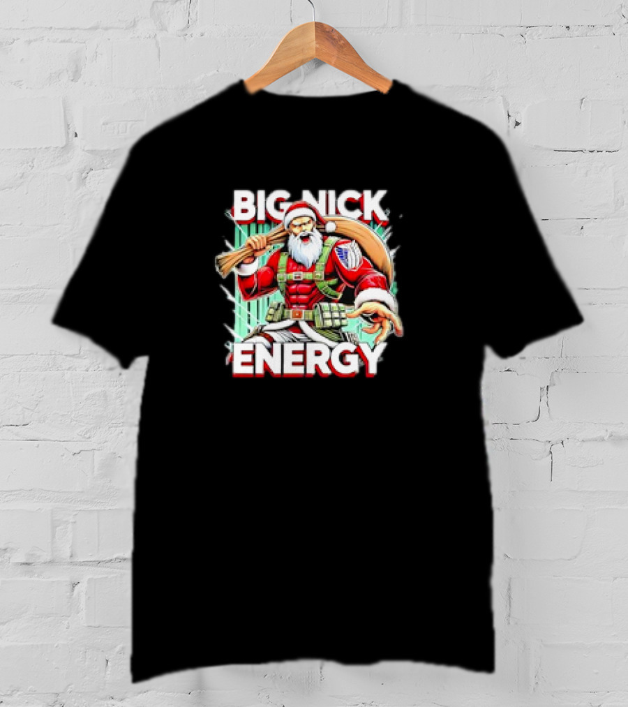 BIG NICK ENERGY Santa Warrior With Baseball Bat T-Shirt