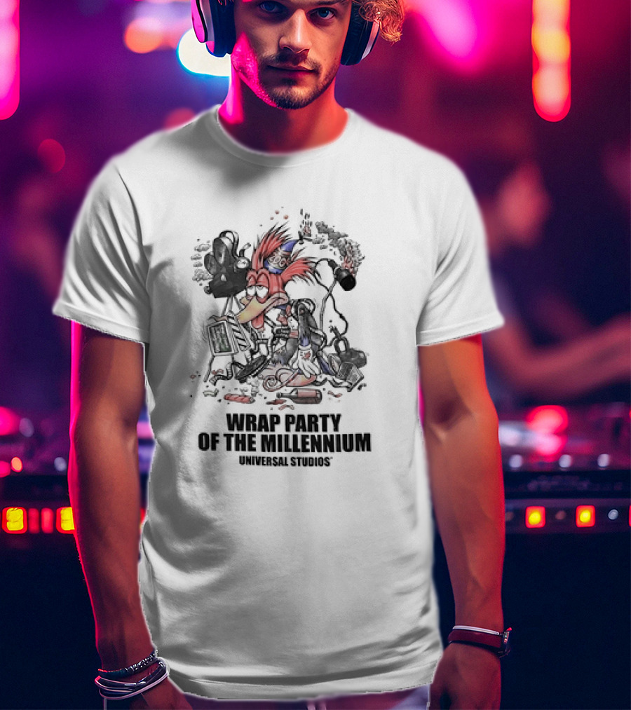 Wrap Party Of The Millennium Universal Studios 2000 Woody Woodpecker T-Shirt