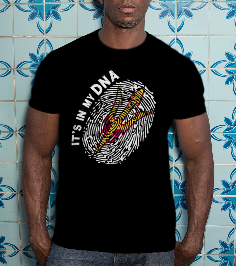 IT'S IN MY DNA Arizona State Sun Devils Football Fingerprint T-Shirt