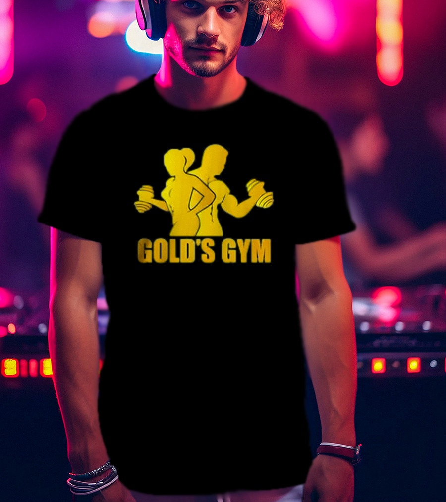 Gold's Gym Man And Woman With Dumbbells T-Shirt