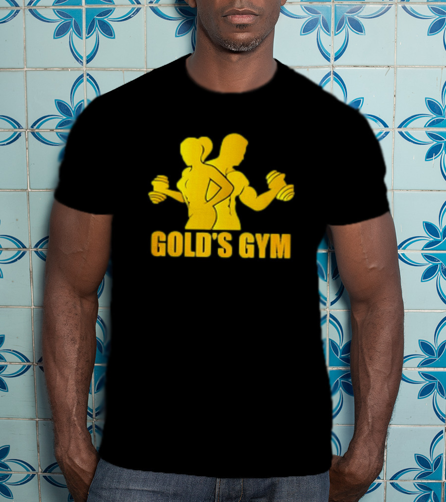 Gold's Gym Man And Woman With Dumbbells T-Shirt
