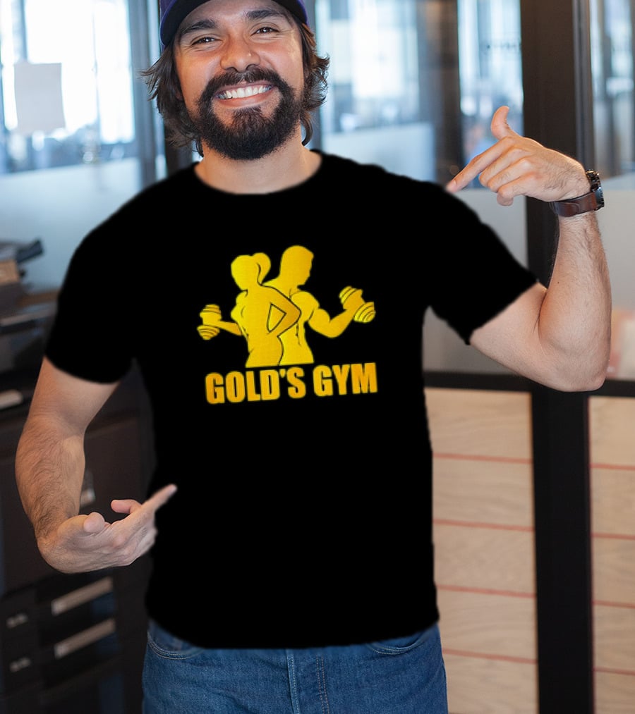 Gold's Gym Man And Woman With Dumbbells T-Shirt