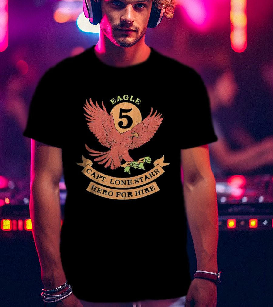 Eagle 5 Capt. Lone Starr Hero For Hire Vintage Spaceballs Emblem T-Shirt