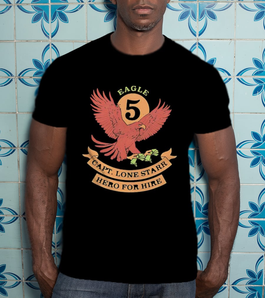 Eagle 5 Capt. Lone Starr Hero For Hire Vintage Spaceballs Emblem T-Shirt