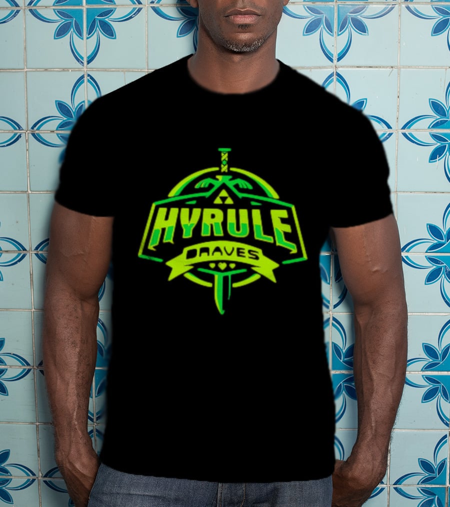 Hyrule Braves Sword Emblem Green Neon T-Shirt