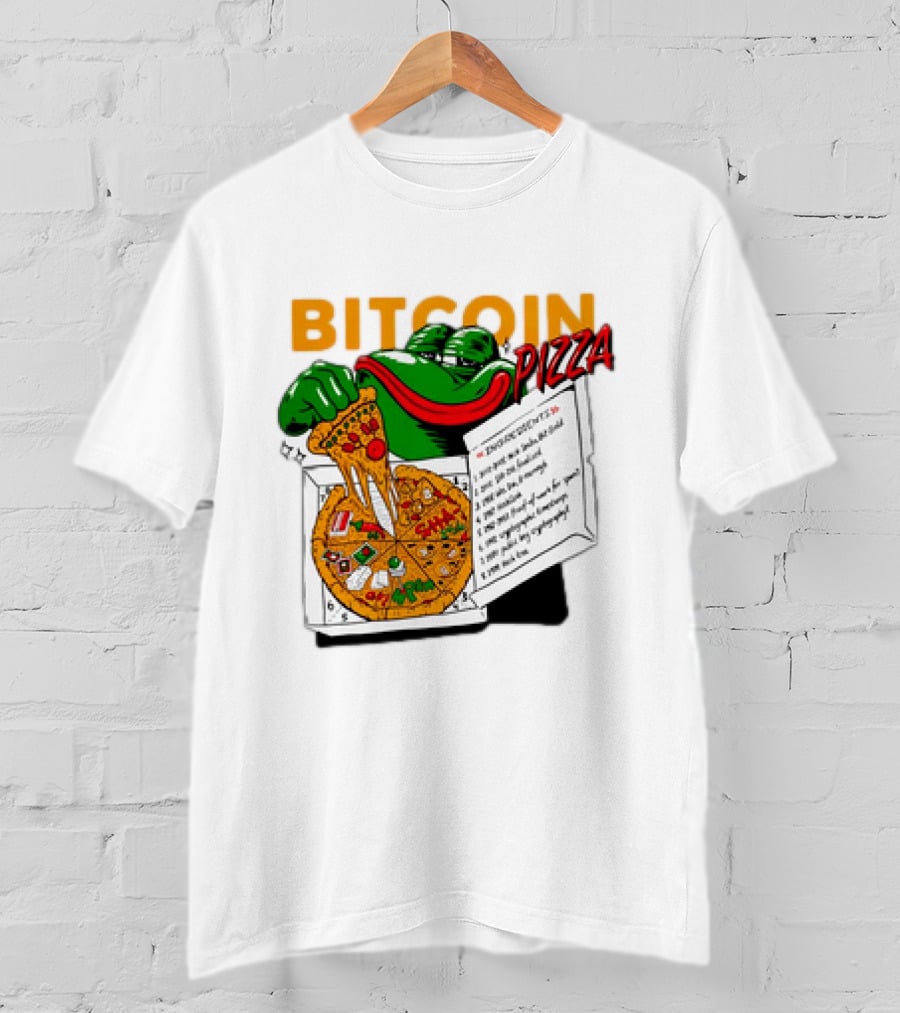 Bitcoin Pizza Frog Meme T-Shirt
