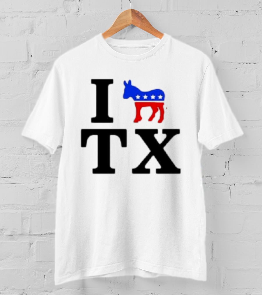 I Love Texas Democrat Donkey Symbol TX T-Shirt