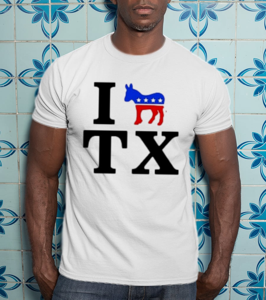 I Love Texas Democrat Donkey Symbol TX T-Shirt