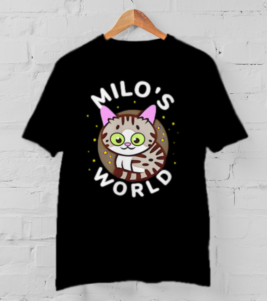 Milo's World Cat With Bright Eyes And Striped Fur T-Shirt