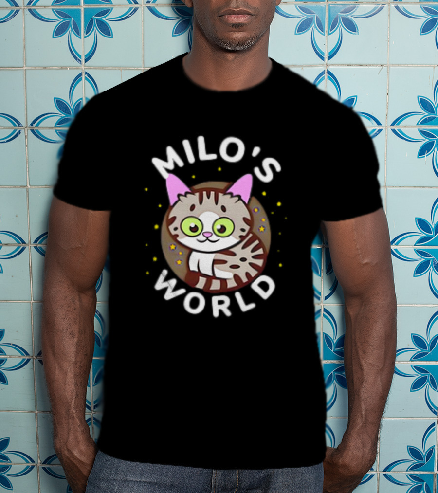 Milo's World Cat With Bright Eyes And Striped Fur T-Shirt