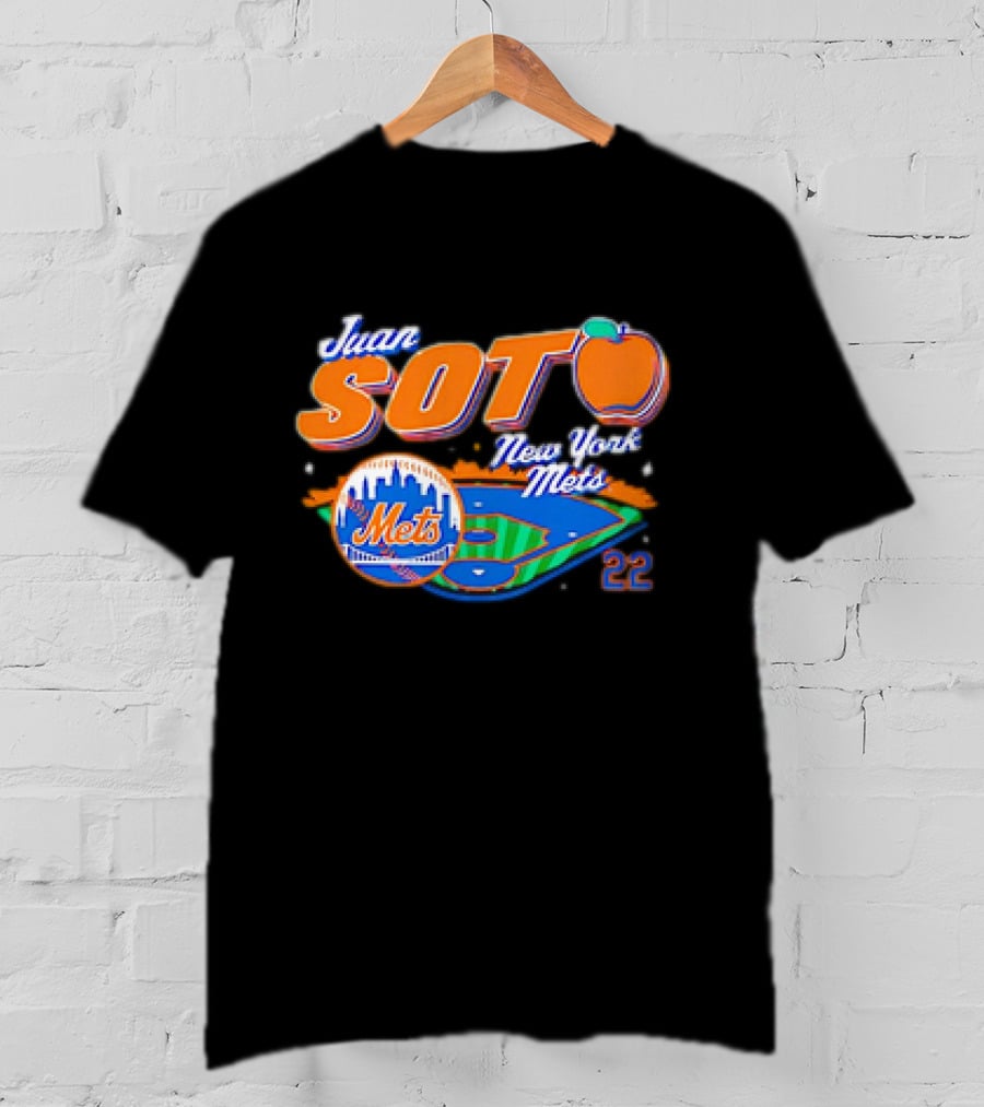 Juan Soto New York Mets Peach 22 Stadium Mets T-Shirt