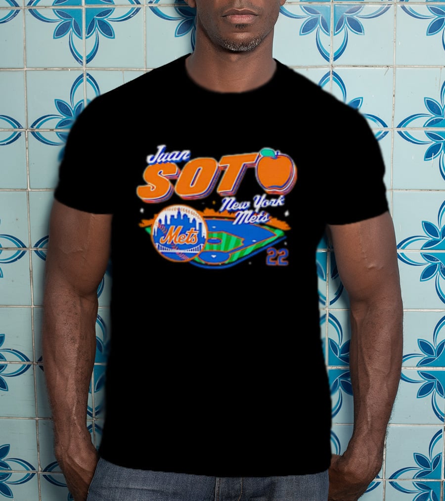Juan Soto New York Mets Peach 22 Stadium Mets T-Shirt