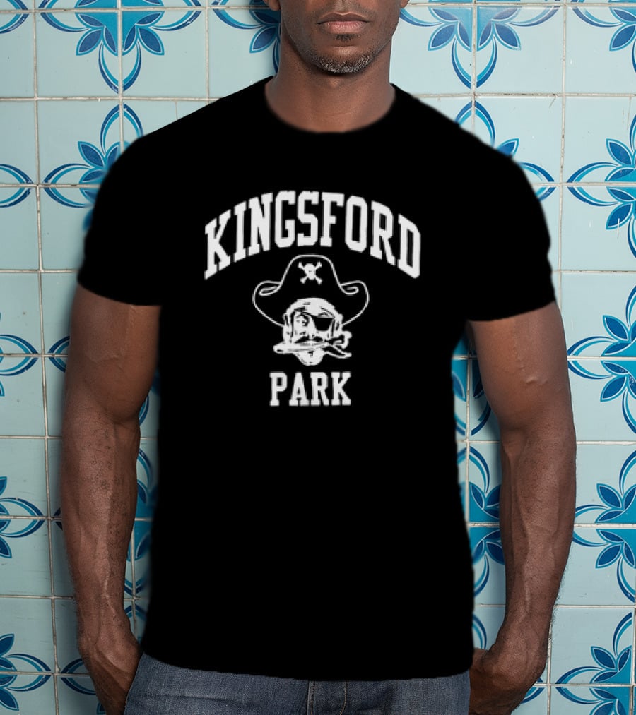 Kingsford Park Pirate Skull Logo With Crossbones T-Shirt
