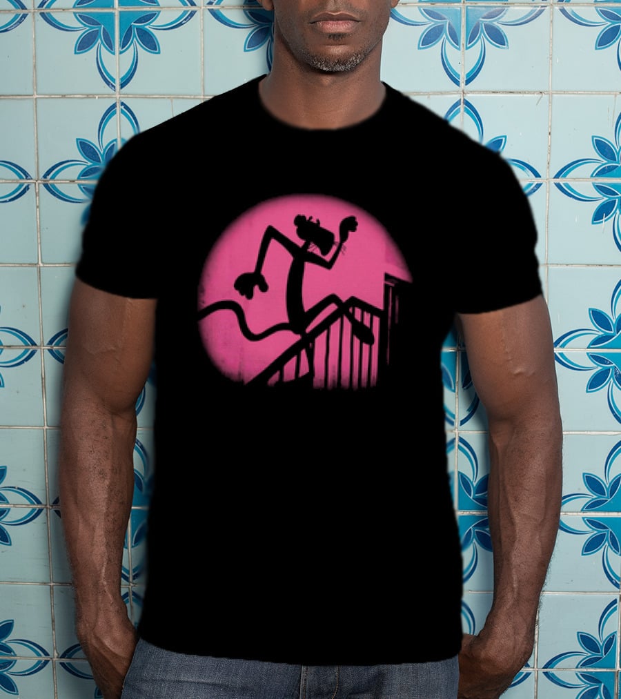 Pink Panther Creeping Silhouette In The Night T-Shirt