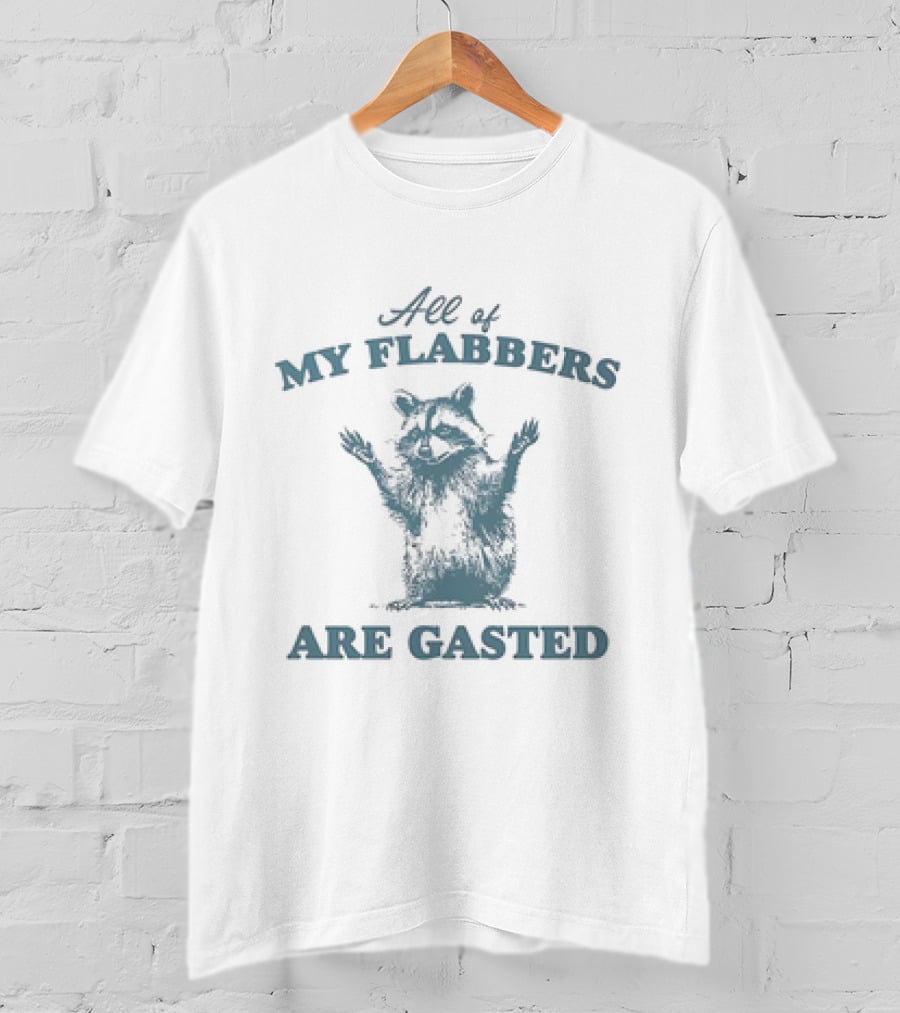 All Of My Flabbers Are Gasted Raccoon T-Shirt