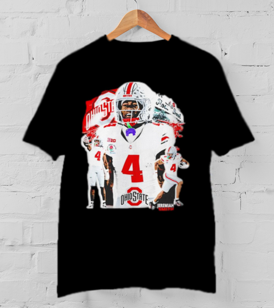 Ohio State Buckeyes Jeremiah Smith Football Player Number 4 960s Sports T-Shirt
