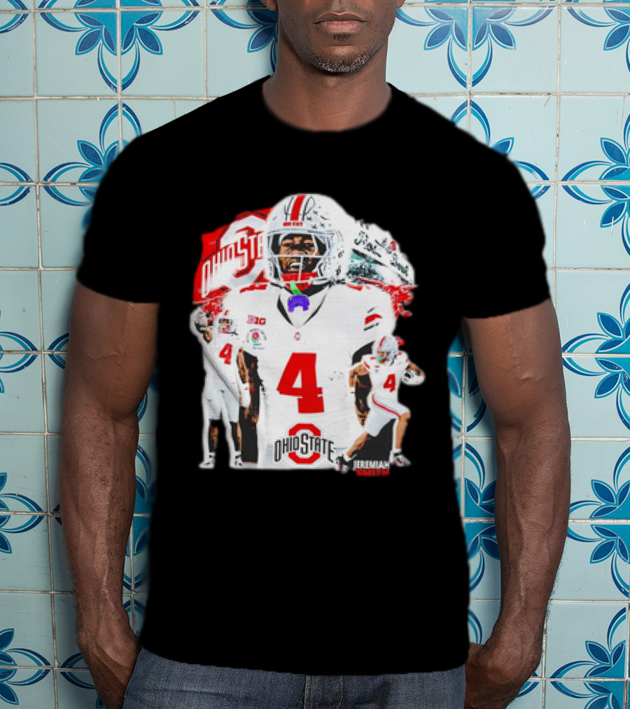 Ohio State Buckeyes Jeremiah Smith Football Player Number 4 960s Sports T-Shirt