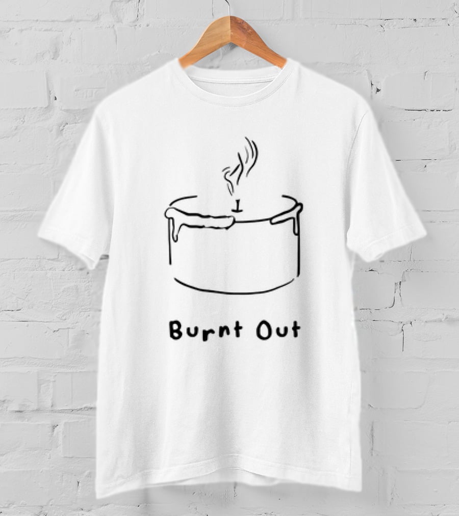 Burnt Out Dripping Candle Minimalist Sketch T-Shirt
