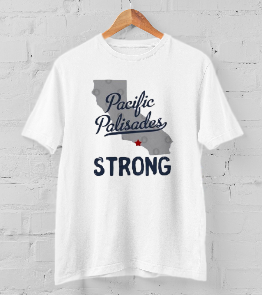 Pacific Palisades California Strong State Outline T-Shirt