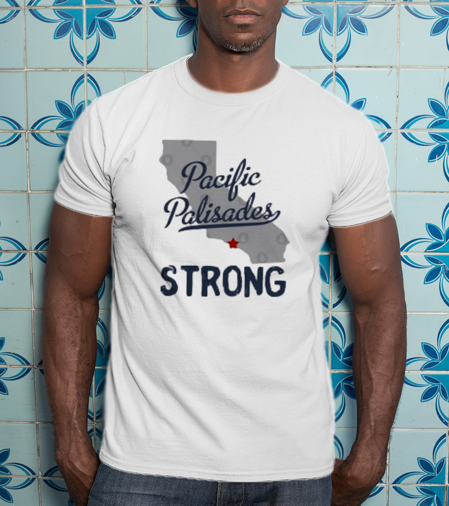 Pacific Palisades California Strong State Outline T-Shirt