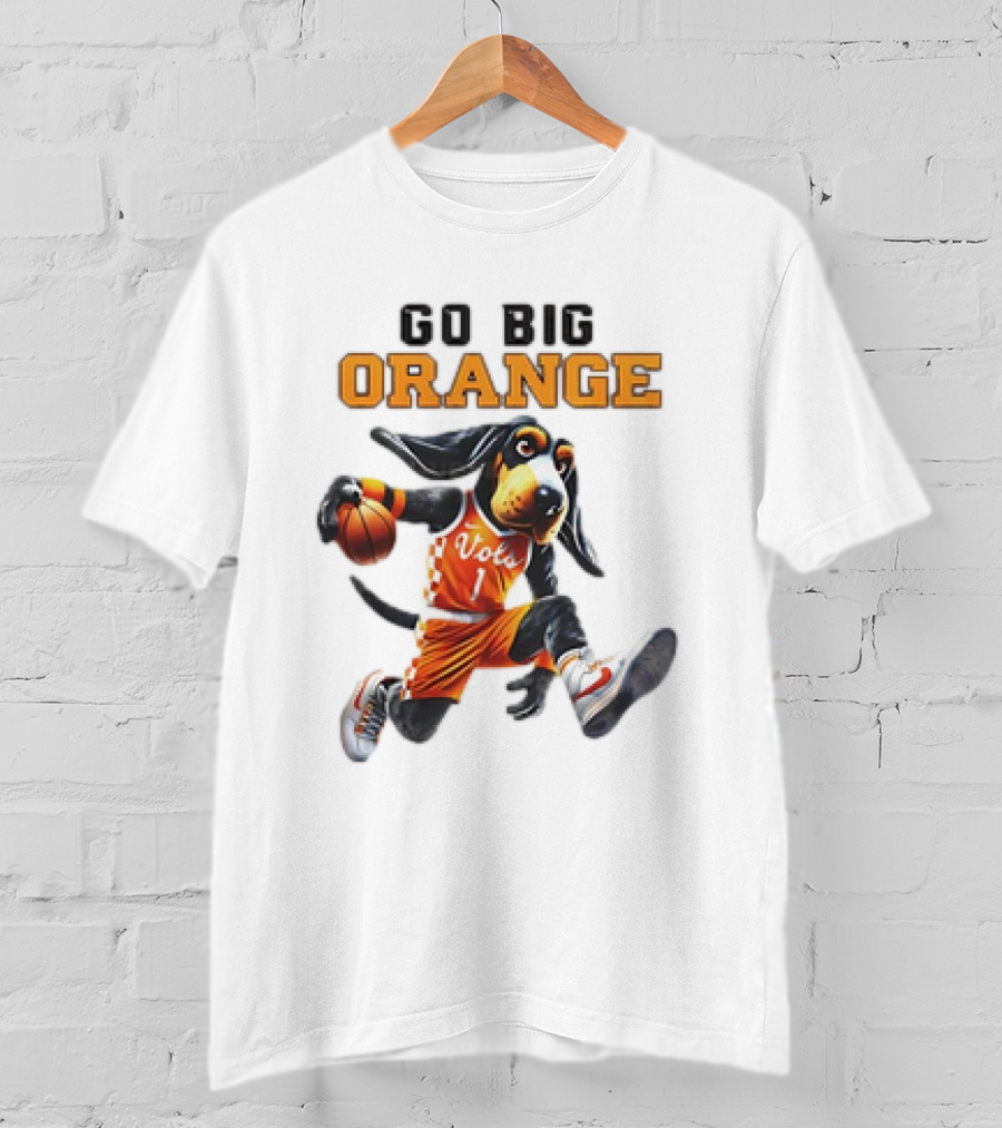 NCAA Tennessee Volunteers Go Big Orange Vols Mascot Basketball 2025 T-Shirt