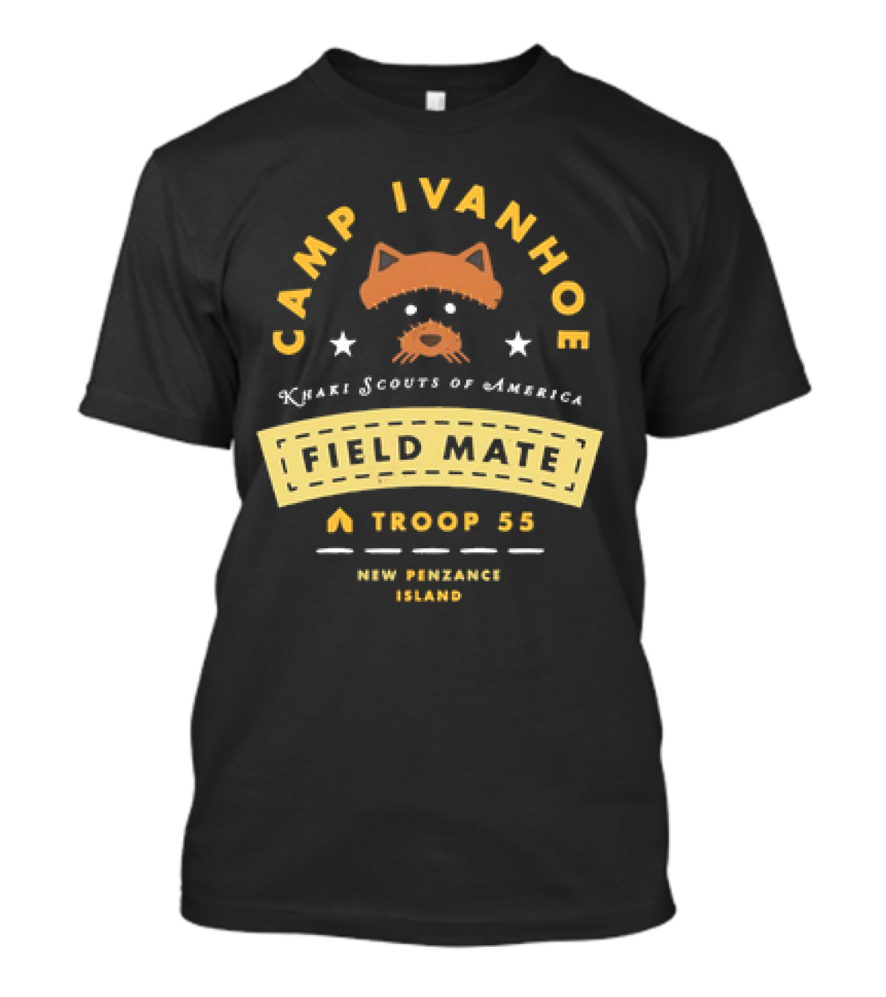 Camp Ivanhoe Khaki Scouts Of America Field Mate Troop 55 New Penzance Island Moonrise Kingdom T-Shirt