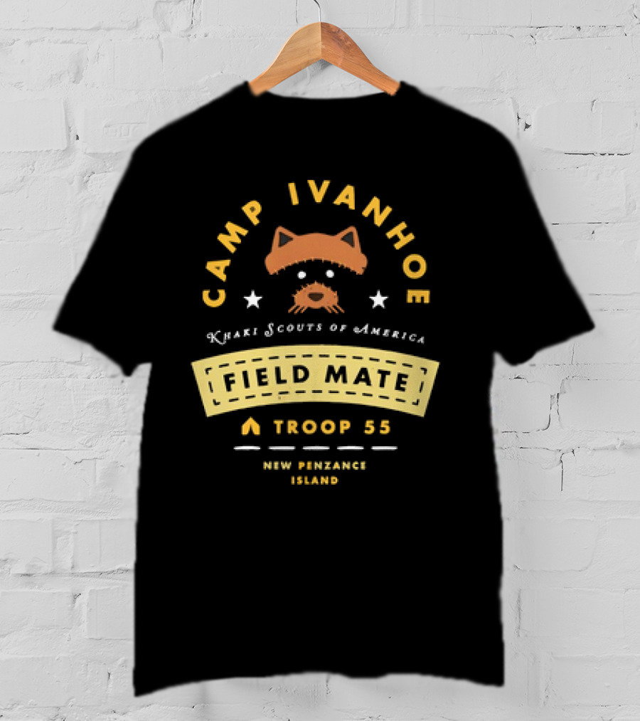 Camp Ivanhoe Khaki Scouts Of America Field Mate Troop 55 New Penzance Island Moonrise Kingdom T-Shirt