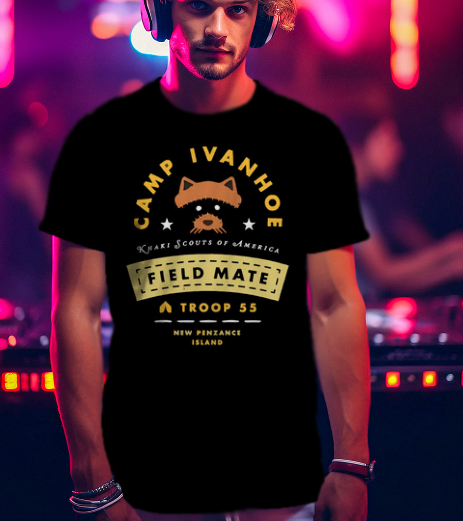 Camp Ivanhoe Khaki Scouts Of America Field Mate Troop 55 New Penzance Island Moonrise Kingdom T-Shirt