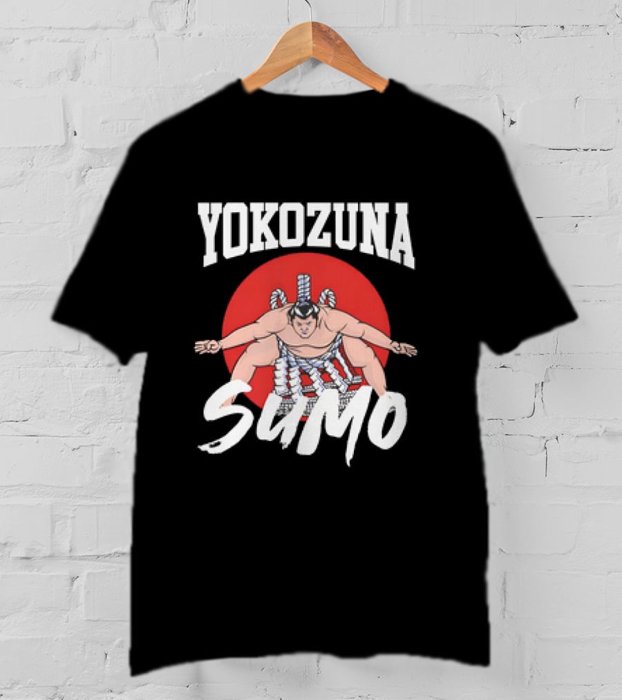 Yokozuna Sumo Japan Vintage Red Sun Background T-Shirt