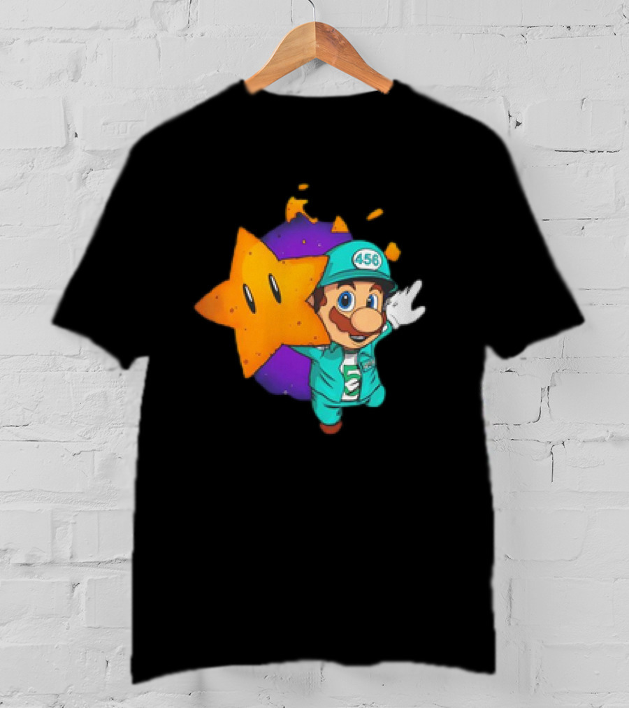 Mario With Squid Game 456 Star Fusion T-Shirt