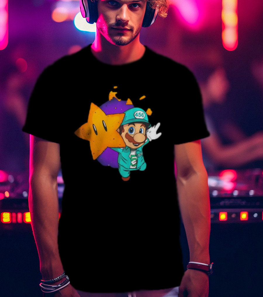 Mario With Squid Game 456 Star Fusion T-Shirt