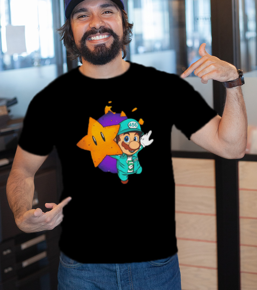 Mario With Squid Game 456 Star Fusion T-Shirt