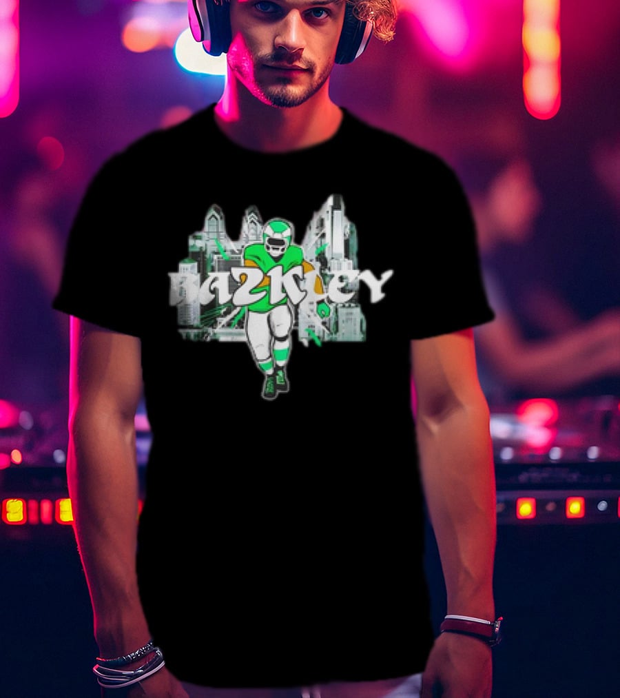 Saquon Barkley Bazkley Philadelphia Eagles 2K Football Player Cityscape T-Shirt