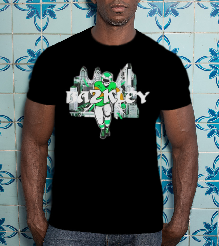 Saquon Barkley Bazkley Philadelphia Eagles 2K Football Player Cityscape T-Shirt