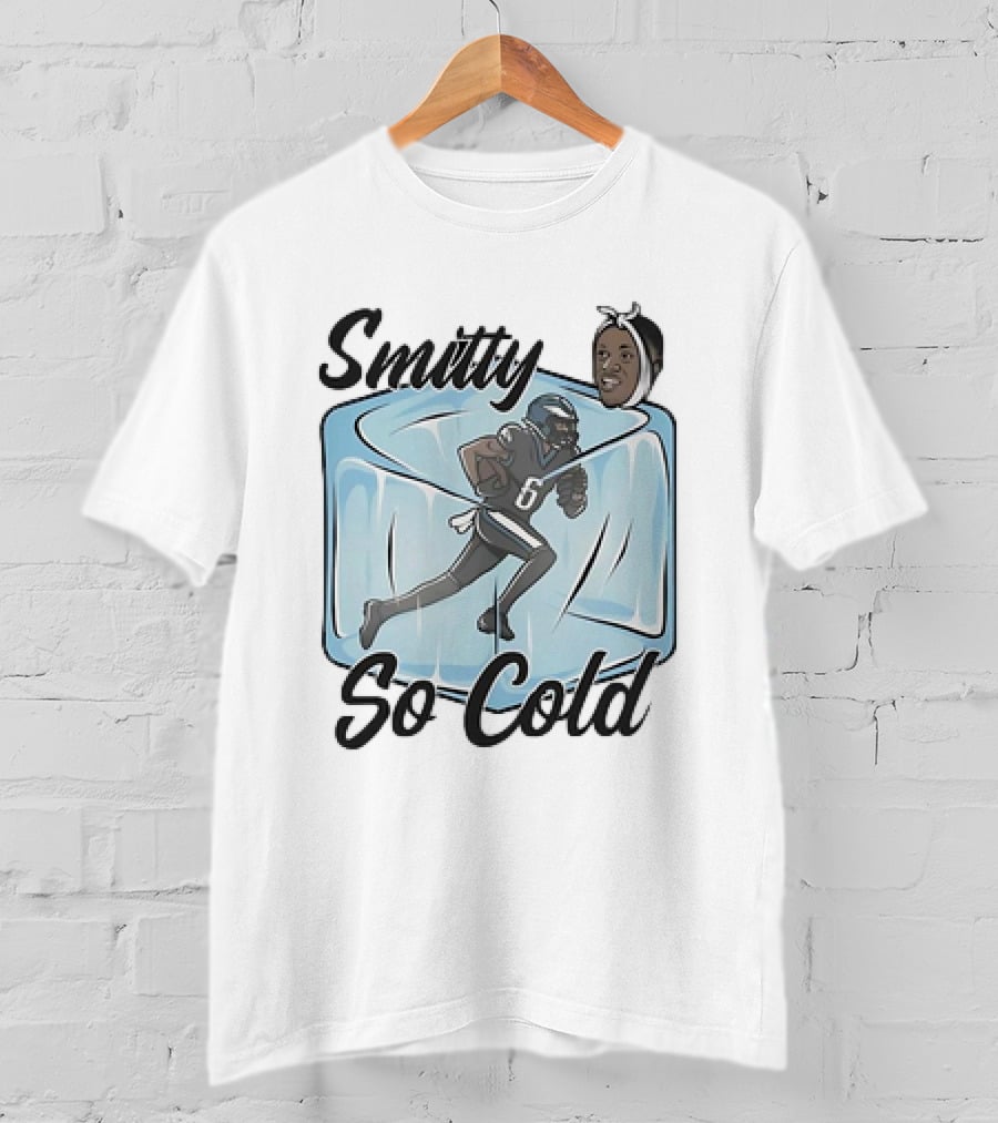 Smitty So Cold Philadelphia Eagles Cartoon Ice Block Running T-Shirt