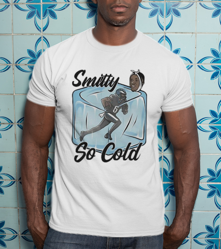 Smitty So Cold Philadelphia Eagles Cartoon Ice Block Running T-Shirt