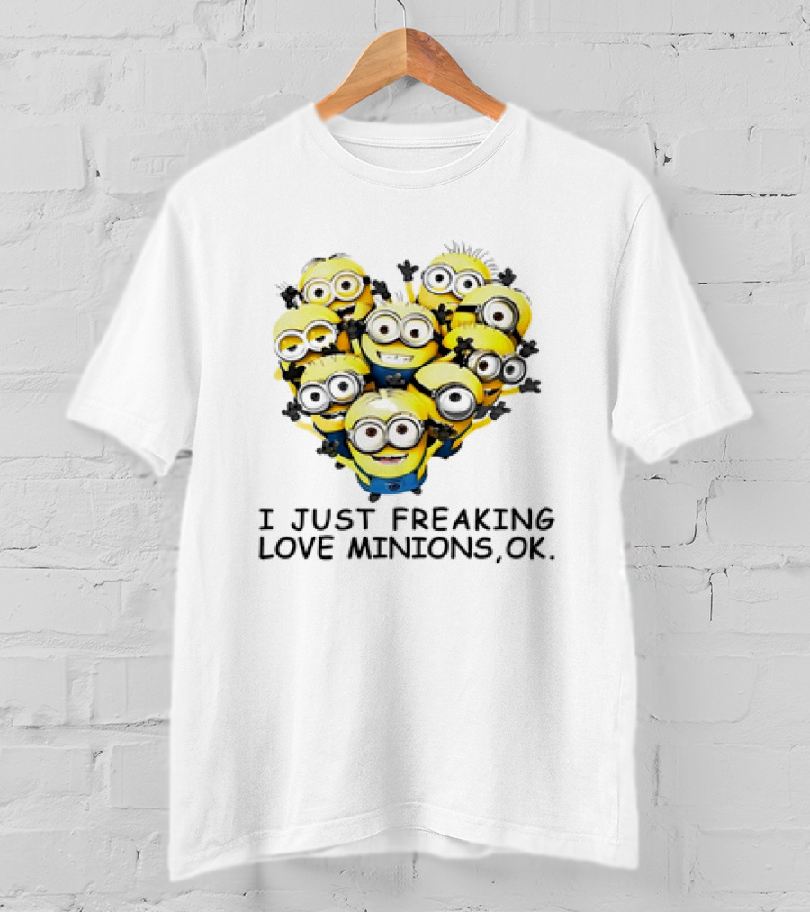 I Just Freaking Love Minions OK Heart-Shaped Minion Group T-Shirt