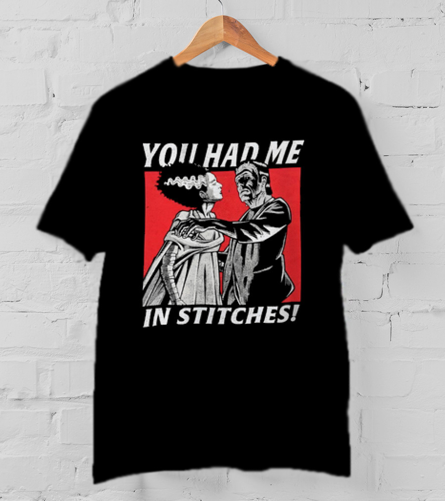 Frankenstein And The Bride You Had Me In Stitches Retro Monster Dance T-Shirt