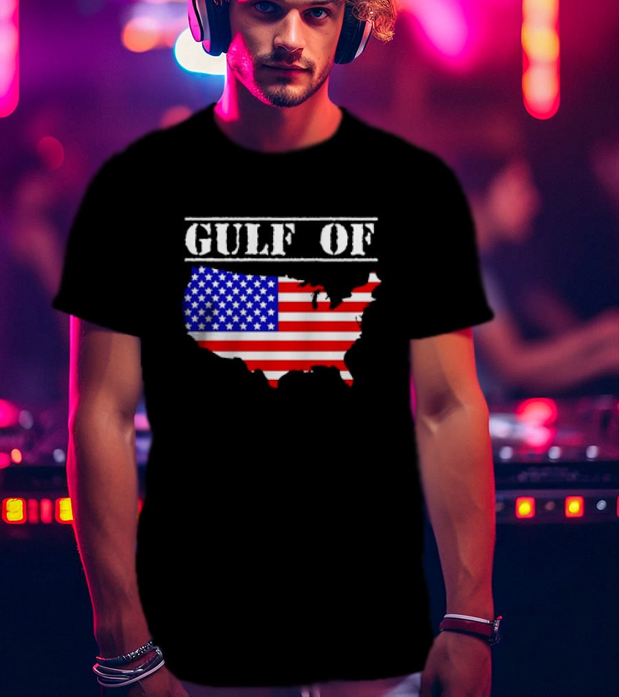 Gulf Of United States Of America Flag Map T-Shirt