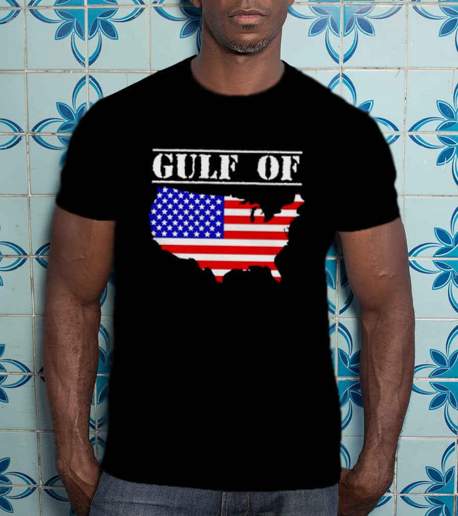 Gulf Of United States Of America Flag Map T-Shirt