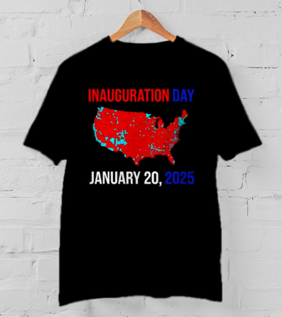 INAUGURATION DAY JANUARY 20, 2025 USA Map Red Blue T-Shirt