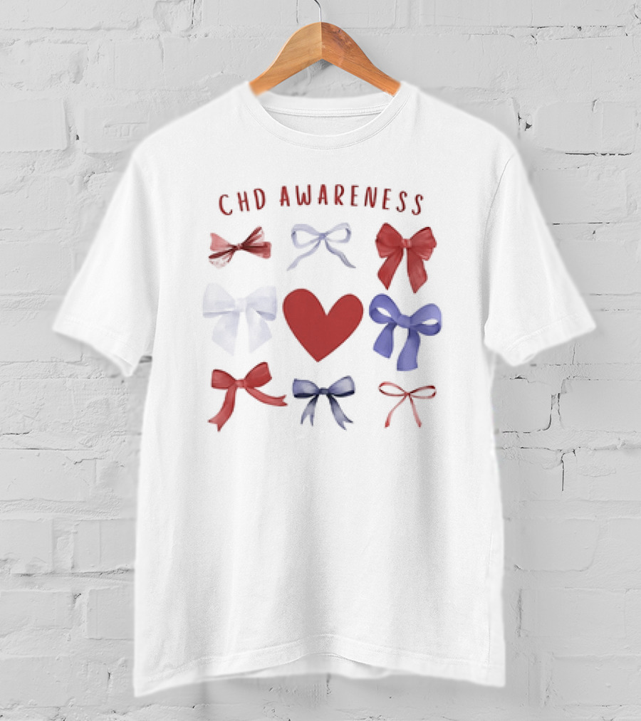 CHD Awareness Heart And Bows Collection T-Shirt