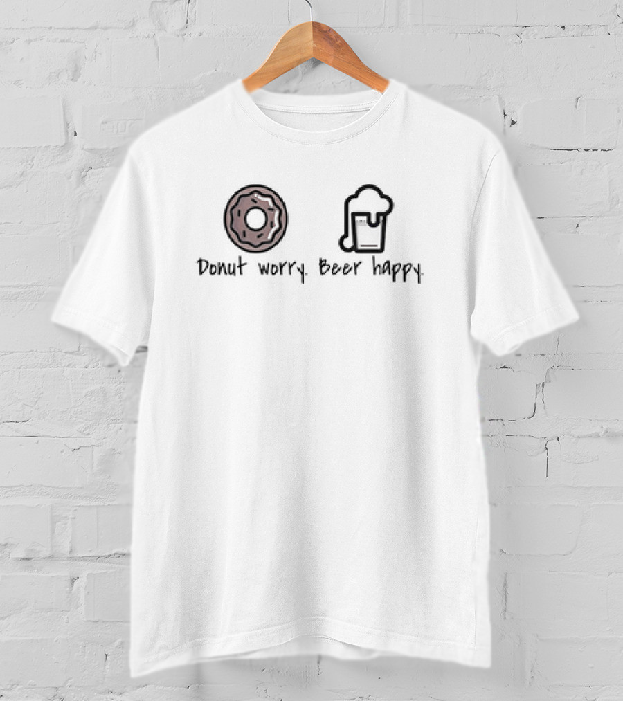 Donut Worry Beer Happy Donut Beer Icons T-Shirt