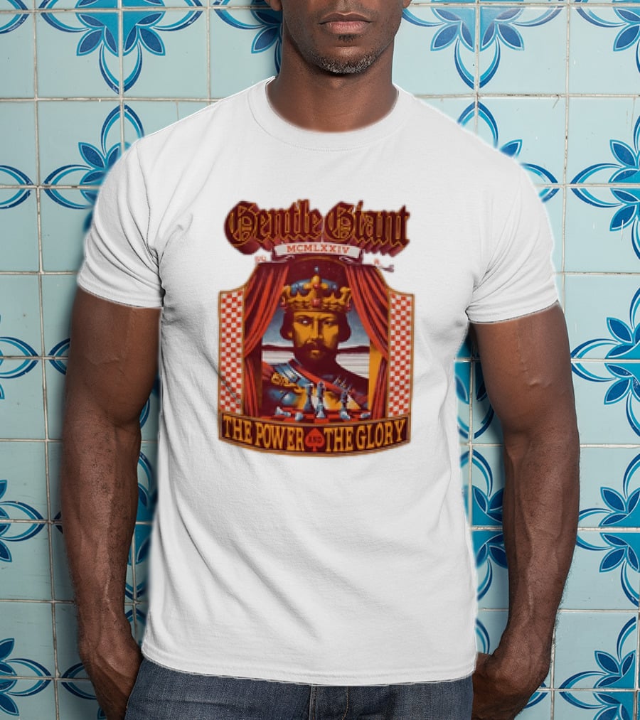 Gentle Giant MCMLXXIV The Power And The Glory King Chessboard Curtain T-Shirt