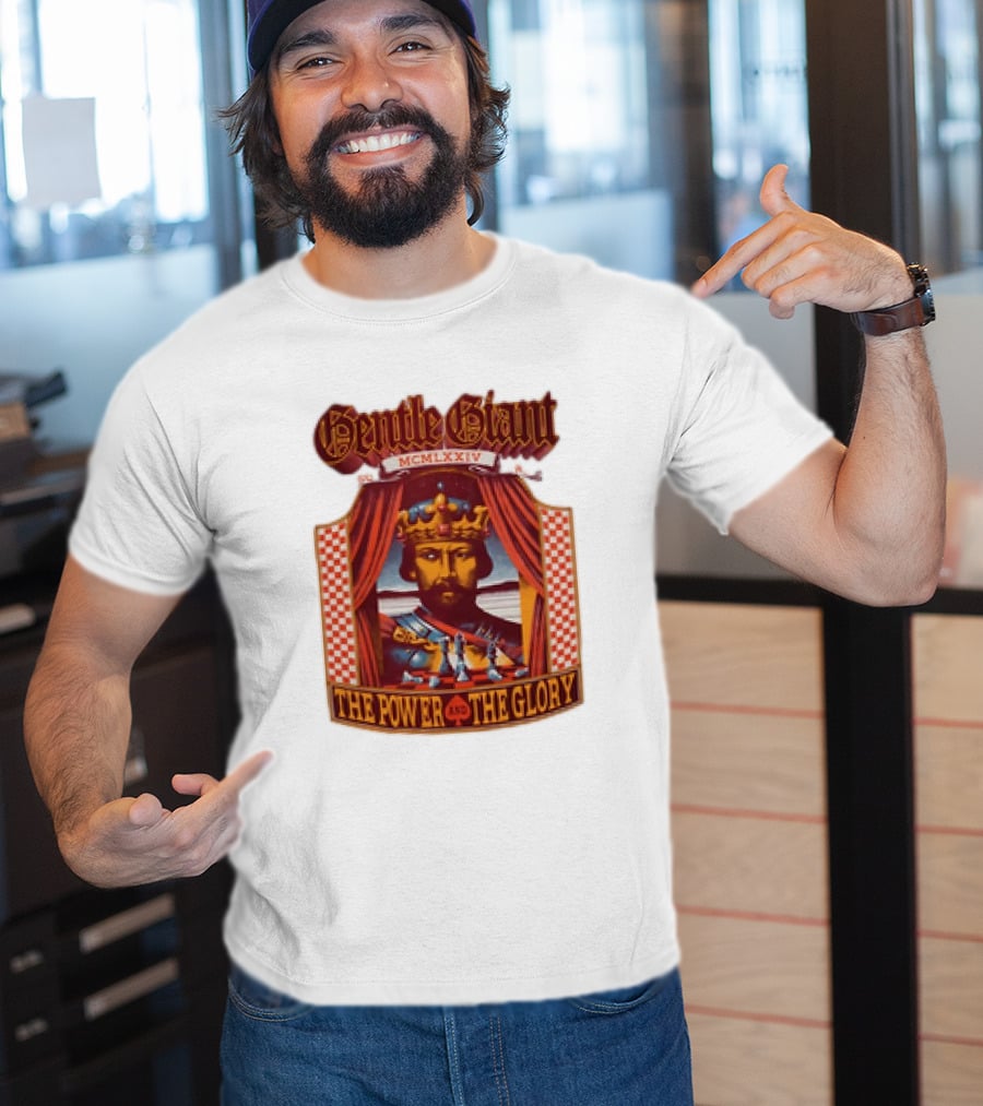 Gentle Giant MCMLXXIV The Power And The Glory King Chessboard Curtain T-Shirt