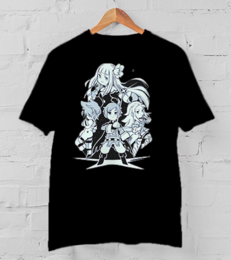 Bravely Default I'm Going All Out Anime Style Character Ensemble T-Shirt