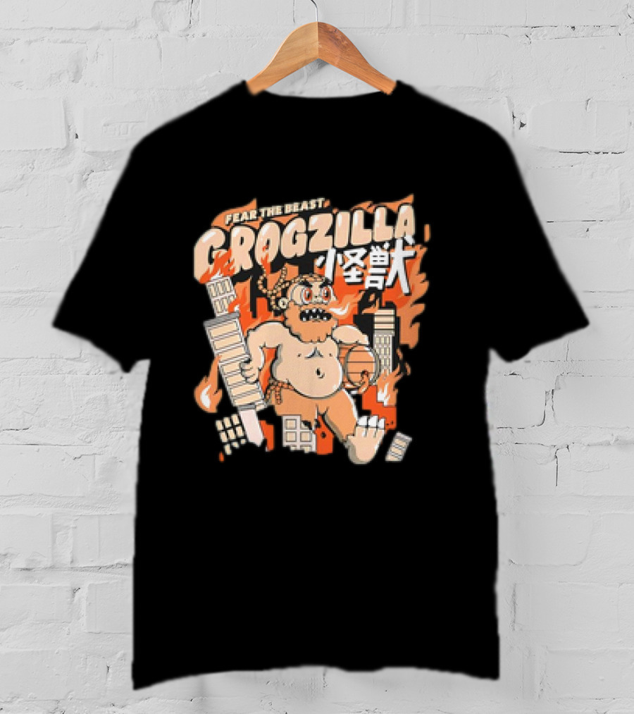 Fear The Beast Grogzilla Rampages Through Urban Chaos T-Shirt