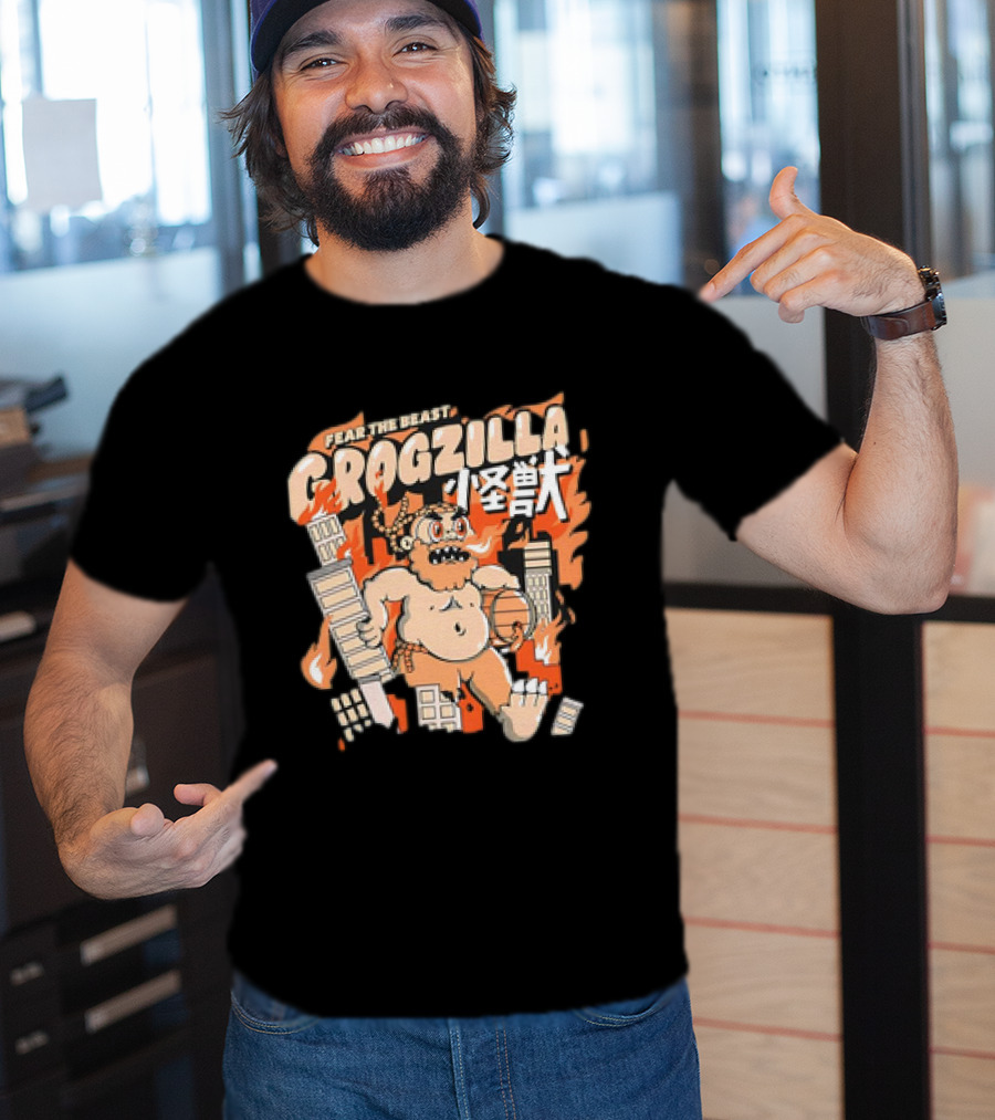 Fear The Beast Grogzilla Rampages Through Urban Chaos T-Shirt