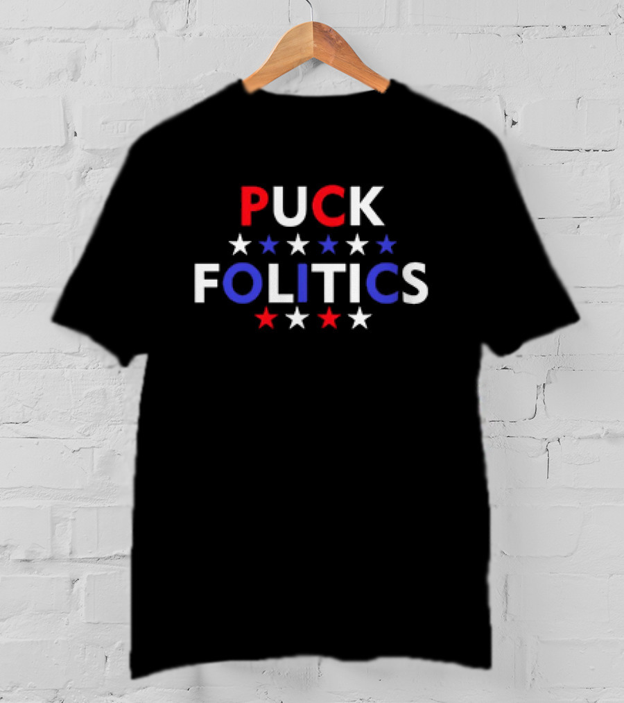 Puck Folitics Stars Red White Blue T-Shirt